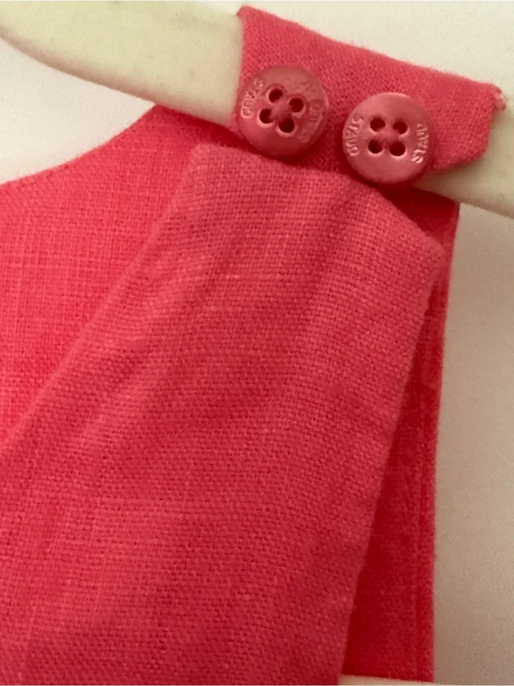 STAUD Allori Dress 100% Linen Size Med Paradise Coral Pink Pearl New! - Picture 8 of 10